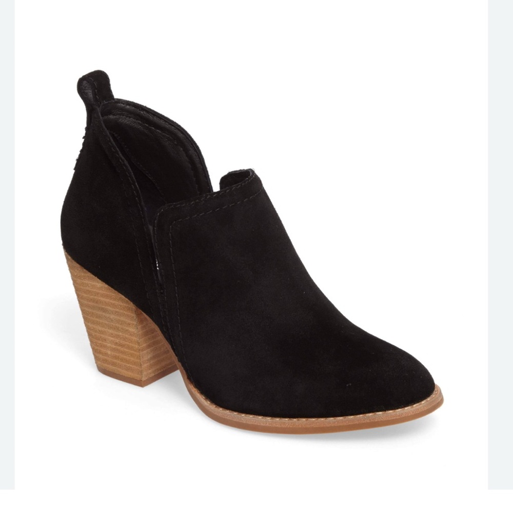 Jeffrey Campbell Cromwell Black Suede Cutout‎ Ankle Booties Block Heel